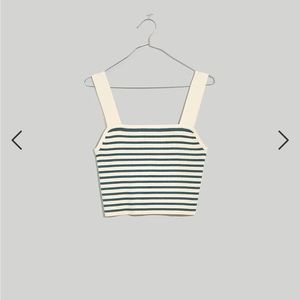 NWOT Madewell dearing square-neck crop sweater tank in stripe
